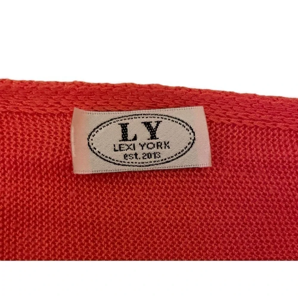 Lexi York Women’s Orange V-Neck Lightweight Poncho Wrap One Size